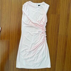 Zara Soft Pink Gathered Midi Dress